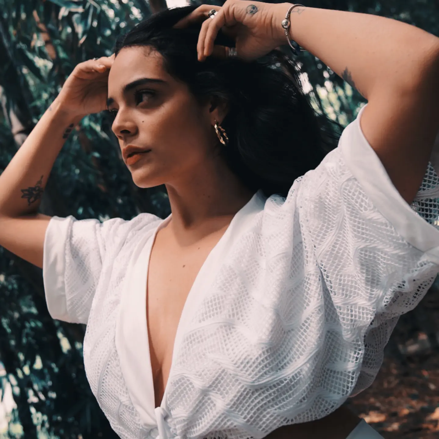 Fashion Fusion — white broderie wrap top